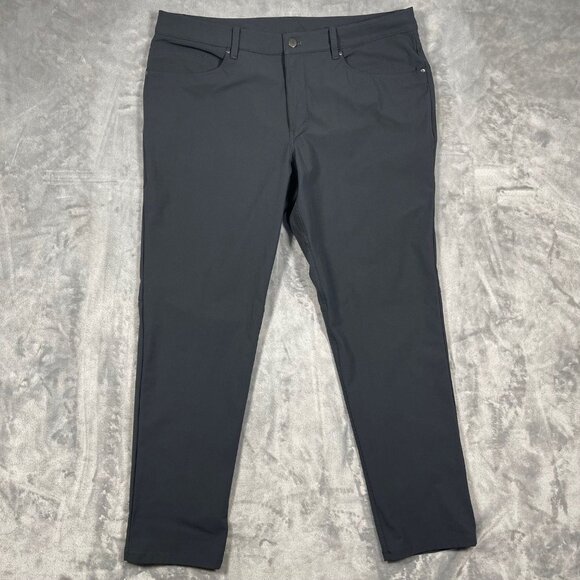 Lululemon Mens ABC Slim-Fit Pants 38w Gray Stretch Lightweight Everyday Wear - Picture 1 of 10